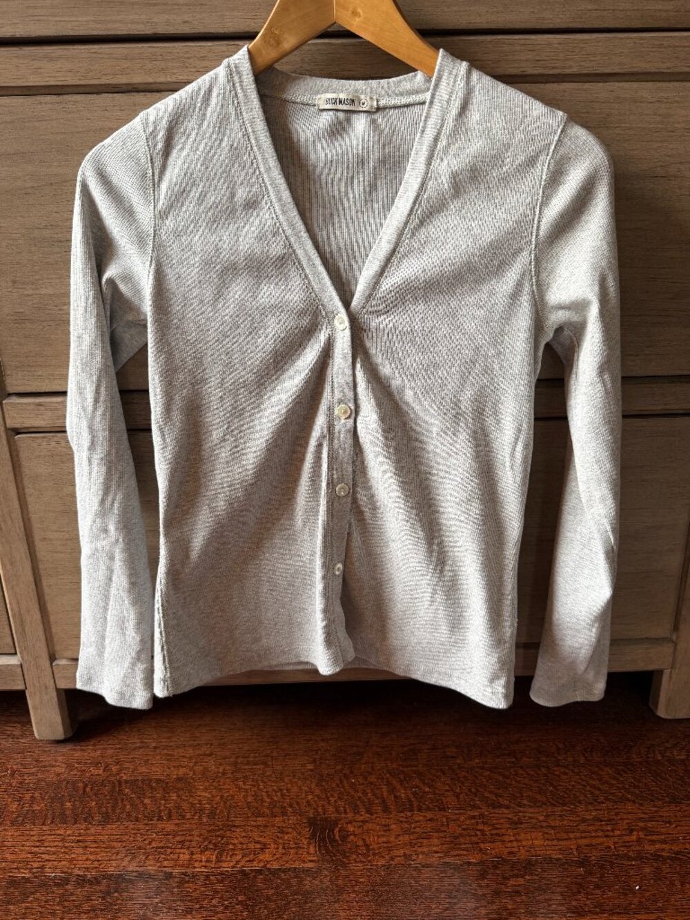 Buck Mason Ribbed Button Front Cardigan Heather Oatmeal Women's XS/S